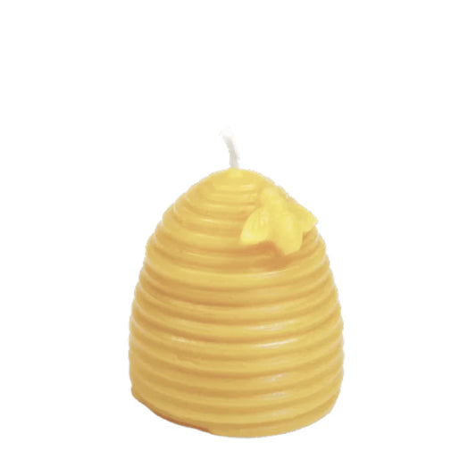 2" Skep with Honey Bee Beeswax Candle
